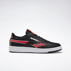 Reebok Club C Revenge Plus Turnschuhe Herren - Schwarz/Weiß/Rot - DE 459-UFO